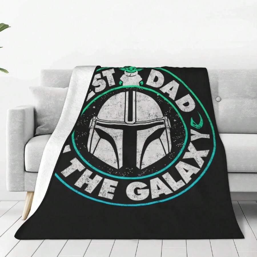 Custom M-Mandalorianed Movie Blanket Warm Fleece Soft Throw Blankets For Bedding Sofa Home Spring - Black - View 1