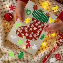 50/100 Pcs Mixed Glitter 3D Snowflake Christmas Tree EVA Stickers, Christmas Foam Sticker Snowflakes Christmas Tree Decoration Handmade Toys, Suitable For Walls And Other Places, Handmade DIY Teaching Materials, Festival Decorations.