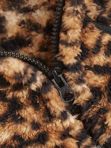 EOO 1件宠物衣服，时尚新款豹纹连帽衫，保暖舒适，适合猫狗，秋冬季 - 彩色 - 查看 4