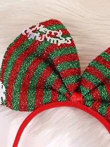 1pc Christmas Decoration Bow Headband Party Party Party Christmas Day Snowflake Bow Headband Headwear, Suitable For Christmas And Party Activities