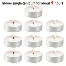 Nến sáp parafin tròn 10/50/100 miếng, Thời gian cháy 2 giờ (giây), 4 giờ (chiều dài), Thiết kế lãng mạn, Không khói, Không nhỏ giọt, Thích hợp để trang trí nhà cửa, Tiệc tùng, Trang trí lãng mạn, Hồ bơi, Spa, Đám cưới - Nhiều màu - Xem 14