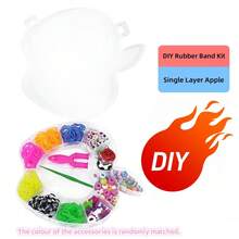 40pcs Rainbow Rubber Bands Braiding Kit, DIY Bracelet Weaving Crafts Supplies, Assorted Styles And Colors