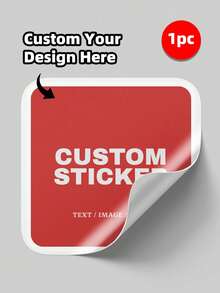 1-108pcs Customizable Square Stickers - Includes Any Design, Image, Logo, Text, Waterproof, Personalized Thank You Labels, Unique Ideal Gift For Friends, Sons, Daughters, Students, Employees, Kids, Schools, Families, Offices, Etc. - White - View 40