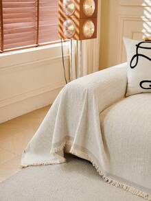 1 Toalla de sofá de ante de lujo minimalista, funda de sofá de estilo bohemio, funda de sofá de lujo con textura de alta calidad, decorativa, protectora, apta para mascotas, antideslizante, antipolvo, anticorte de gato, universal para todas las estaciones, adecuada para dormitorios, salas de estar, librerías, oficinas, automóviles, clubes, fiestas, sofás de 1-4 personas, sofás en L