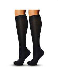 2 Pairs Mixed Color S/M/L/XL/XXL Dot Grip Non-Slip Thin 200D Compression Socks, Elastic Knee-High Sports Socks