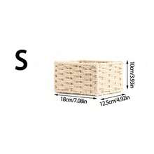 1pc/3pcs Woven Storage Basket, Rattan Desk Organizer Tray For Cosmetics, Keys, Snacks, Home Decor, Bedroom, Living Room, Study, Office, Handmade Decorative Basket, Ideal Gift (Beige) - Beige - View 11