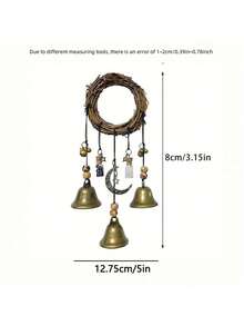 1 pièce Décoration de sonnette de porte de sorcière vintage en métal, support de porte de protection de la maison, chapeau à balai avec sonnette de sorcière sans batterie ni électricité. Décoration durable pour porte d'extérieur/intérieur, décoration d'Halloween, décoration de jardin effrayante. Pas de câblage, sonnette festive, construction robuste, ornement thématique, décorations d'extérieur, cadeau de Noël, décoration de chambre