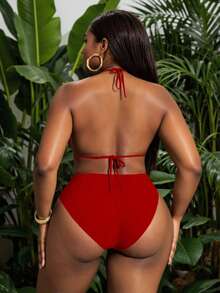 Slaydiva 2025 New Year Party Plus Size Sexy Bikini Set Summer - Red - View 2