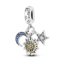 Suministros para hacer joyas, accesorios con diseños de estrella, luna y planeta para proyectos de manualidades de pulseras y colgantes para mujeres