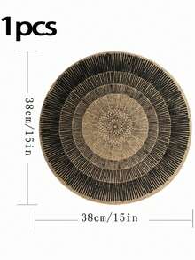 1 pièce-8 pièces Sets de table ronds rayés en jute, sets de table ronds noirs vintage, sets de table à motif de lignes, sets de table ronds de style moyen-oriental, convient pour restaurant, fête, décoration de mariage