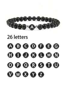 1 szt. Sunshine Boy Campus spersonalizowana minimalistyczna bransoletka ze stali nierdzewnej z 26 angielskimi literami