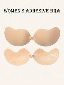 2/1Pair Invisible Push-Up Silicone Nipple Covers Self-Adhesive Strapless Mango-Shaped Adhesive Bra Women's Underwear Chest Covers Summer Cooling Push-Up Effect Covers Make Small Chests Look Bigger,High-End Silicone Stick-On Bra With Cleavage-Enhancing & Lift, For Wedding Dress, Strapless Tops, Swimwear, Push Up Adhesive Bra - Multicolor - View 6