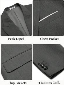 Mens Blazer Casual Two Buttons Sport Coat Slim Fit Lightweight Suit Jacketshalloween - màu nâu - Xem 6