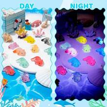 10pcs Glow-In-The-Dark 3D Axolotl Figurines, Colorful Translucent DIY Crafts For Party Favors, Dollhouse & Aquarium Decor, Beach Theme Gifts (Day & Night Effect)