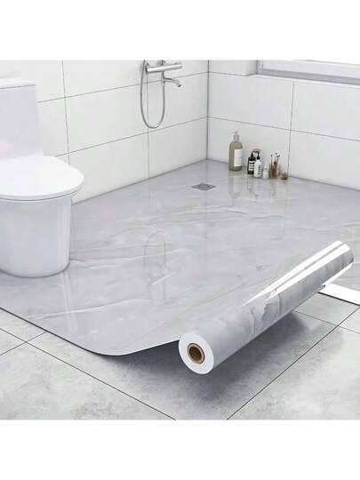 Roll, Glossy Marble Wallpaper, Ceramic Tile Vloer Stickers/3d Wand Stickers, Self Adhesive PVC Waterproof Oil Proof, Ceiling Tiles DIY ation Wallpaper Rolls, Living Room, Kitchen, Bedroom Home Bathroom view 4