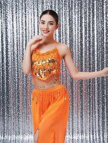 Sequin Embellished Halter Accessory, Belly Dance & Festival Performance Accent - Multicolor - View 2