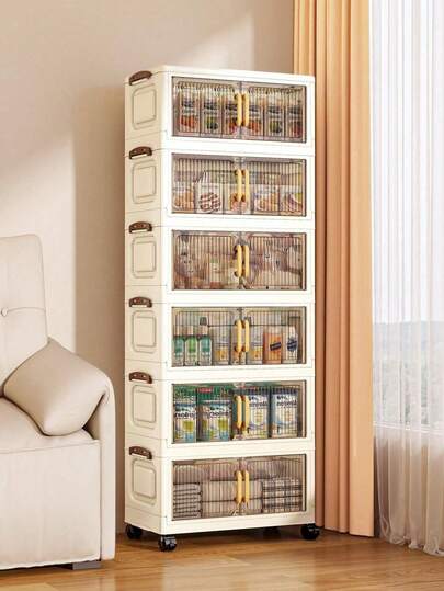 45cm Wide Double-Door Foldable Transparent Storage Cabinet ,Stocking Up At The End Of The Year Storage Cabinet,Suitable For WinterLuxury-Look Organizer For Clutter & Toy Storage