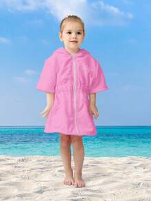 1pc Princess Crown Embroidered Microfiber Children Hooded Bath Towel, Absorbent Soft Warm For Swimming, Spa, Bathing, Girls Bathrobe, Cloak, Cape