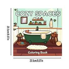 【全新舒适空间涂色书】1本原创涂色书，22页单面印刷，线条清晰，图案精美，是放松身心的理想之选 | 新年、情人节、圣诞节、生日、学校假期等节日的完美礼物，适合成人、青少年和儿童 - 浴室 - 查看 2