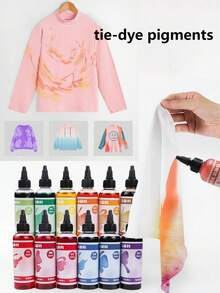 12 Color Liquid Tie-Dye Pigment Set, Dyeing Pigment Combination Handmade Tie-Dye Set ,DIY Pigment Plant Cold Dye Creative Gift For Elementary School Handicraft Class, Handmade Tie-Dye Set, Cultivate 's Practical Ability - Multicolor - View 5