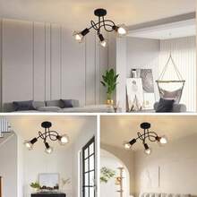 homefire 1/2ER Schwarz Deckenstrahler 3 Flamming Vintage Deckenleuchte Deckenlampe E14 Wandleuchte Eisennetz Umlauflampe Retro Küchenlampe Strahler für Wohnzimmer Schlafzimmer Flur(Ohne Leuchtmittel)