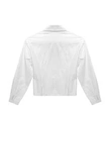 蕾丝边领衬衫，可叠穿或单穿 - 白色 - 查看 11