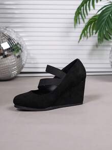 Damen minimalistische Espadrilles mit Knöchelriemen, Lässig Street Outdoor Beach Boho Party, gewebter Kreuzriemen aus Kunstveloursleder, geeignet für alle Jahreszeiten - Schwarz - Übersicht 9