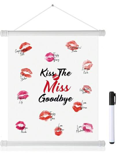 Kiss The Miss Goodbye Signature Hanging Poster Bachelorette Guest Book Alternative Bride Shower Game Supply For Bride Bride Maid Ready To Hang, Hen Do Keepsake, Hens Night Supplies, Hens Night Games, Hen Do Ideas, Hen Do UK, Hen Weekend, Hen Party Game,Hen Party Accessories