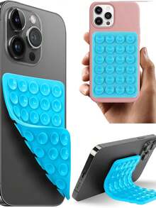 1pc Double-Sided Silicone Phone Suction Cup Accessory, Strong Suction Phone Holder, Free Sticky Mobile Phone Handle, Finger Grip, Suitable For Selfie And Video