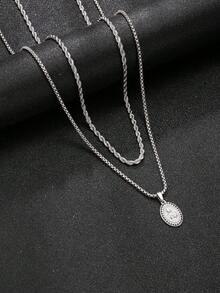 2件套18K镀金不锈钢圣母玛利亚吊坠项链套装，男女皆宜，可日常佩戴或在圣母升天节、新年、情人节、开学季等场合作为装饰，亦可作为护身符。