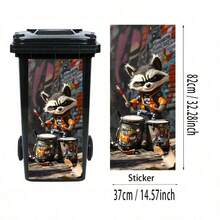 1 pieza Pegatina de cubo de basura con serie de animales divertidos, incluye pegatinas autoadhesivas de PVC con diseños de perro, jirafa, mapache y otros animales, adecuado para cubos de basura al aire libre, decoración de habitaciones, dormitorios, cocinas, paredes y decoración