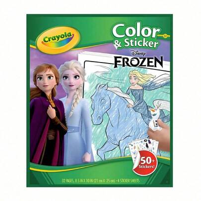 Crayola Kinderprentenboek deel 2, Kleurstickerset met prentenboek, Tekenboek voor leerlingen met aquarelpotloden, Schilderpapier en schetsboek voor kleuters