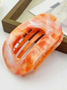 13pcs/7pcs/6pcs/4pcs/3pcs/1pc Marble Ombre Flat Round Hair Clips, Fashion Versatile Minimalist Elegant Hair Accessories Suitable For Daily Wear, Showering, Makeup, Hair Slide, Hair Barrettes