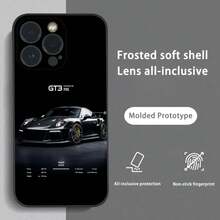Custodia per telefono in silicone opaco nero, stile Luxury Sport GT3-RS Auto-911, per serie 16-7 - Custodia posteriore morbida e opaca