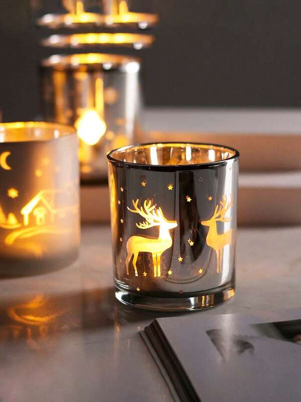 1 pezzo Vassoio portacandele in vetro mercurio, portacandele da tè, adatto per decorazioni centrali per matrimoni, decorazioni per tavoli da festa e decorazioni natalizie per la casa, decorazioni per la stanza, regali di Natale