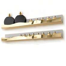 Kệ đựng sơn móng tay bằng acrylic mạ vàng, kích thước 15 inch, có gương, gắn tường, dùng để đựng sơn móng tay, kính thời trang, tinh dầu và nhiều vật dụng khác. - Gương vàng - Xem 7