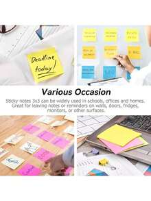 600 Sticky Notes - Bright 6-Color Assortment, Perfect For Students And Offices. These Colorful Sticky Notes Are Perfect For Jotting Down Family Messages And Reminders. - 600 Sheets/6 Colors - View 6