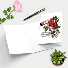 1 pezzo Biglietto di auguri natalizi per parrucchieri con busta, biglietto di ringraziamento unico per le feste, adatto per Natale, Capodanno, Festa di Primavera - Set - Visualizzare 5