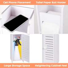 Slim With-Lid PVC Bathroom Tissue Organizer - Modular Narrow Space Cabinet, Fits Under Sink/Vanity, Dustproof & Moisture-Proof - Multicolor - View 4