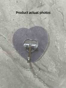 10 pièces Crochets muraux transparents puissants et adhésifs - Style décontracté, faciles à installer sans perçage, crochets pratiques en forme de cœur en plastique, réutilisables, pour serviettes, vêtements et clés - Installation facile sans perçage, convient pour la cuisine et la salle de bain, organisateur de rangement mural, décoration de salle de bain, automne, Halloween, Noël