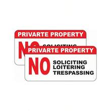 - Pack Of - 2 Private Property No Soliciting No Loitering No Trespassing Vinyl Deca Sticker L Car Laptop Van Trucks Motorcycle Bumper Window Any Smooth Surface Size 5x5 Inch - 多 - 查看 4