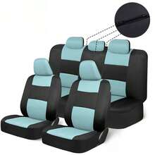9pcs Fabric Car Seat Covers Combos Set Compatible Universal Fit Auto Accessories For Women New Design