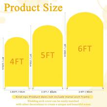 Yellow Arched Background Cover4feet,5 Feet, 6 Feet, 6.6 Feet, 7.2 Feet Wedding Arch Cover 2 Side Spandex Accessories Fabric Arch Background Dome Arch Background Fabric For Birthday Party Wedding Arch Stand Decoration (Shelf Not Included, Fabric Background Only)