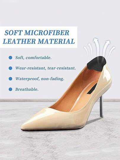 QKC 6 szt. czarnych łatek do naprawy obcasów, samoprzylepna nakładka ochronna na obcas, zestaw do naprawy butów sportowych i wysokich obcasów