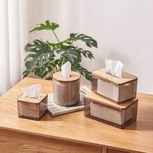 3PCS Stylish Tissue Box With Lid, Minimalist Design, For Home Office, Study Desk, Living Room Side Table, Storing Facial Tissues, Keeping Space Tidy And Decorative