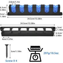 Soporte Horizontal para Cañas de Pescar, Estante de Almacenamiento Para Caña de Pescar de Pared, 6 Agujeros, Adecuado Para Almacenamiento Cañas Pescar, Interior, Cochera, Barcos Pesca (Azul) - Azul - Ver 6