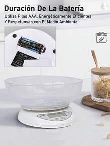 Báscula electrónica para cocina, precisa Diseño portátil ES069 - Blanco - Ver 8