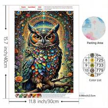Kit de pictură cu diamant 5D, fără ramă, cu bufniță de cristal mare - Kit complet de pictură cu diamant acrilic PMMA, set de mozaic cu tematică animală, potrivit pentru adulți și începători, excelent pentru decorul casei și arta murală