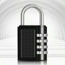 1 Piece Of Black 4-Digit Combination Lock, Which Has The Functions Of A Padlock And An Anti-Theft Lock, A Large-Sized Outdoor Padlock Made Of Metal Material, And Is A Practical Travel Accessory. It Symbolizes The Safety And Reliability Of Item Storage, The Convenience And Peace Of Mind Of Operation, And The Secure Protection Of Property. Suitable For People Who Often Travel