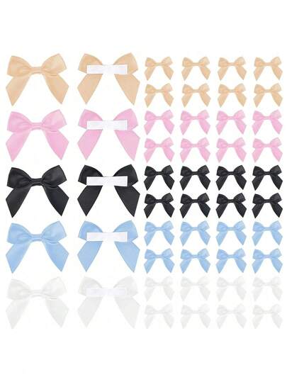 Mini Satin Ribbon Bows Self Adhesive Satin Bows Cute Small Ribbon Tiny Bows For Gift Wrapping Tiny Bows Tiny Bows For Christmas Craft Birthday Party Wedding Decorations